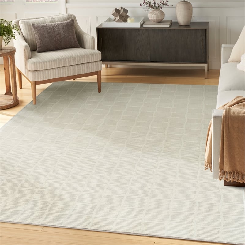 Nourison Home Renewed 7' x 9' Polyester Ivory Area Rug