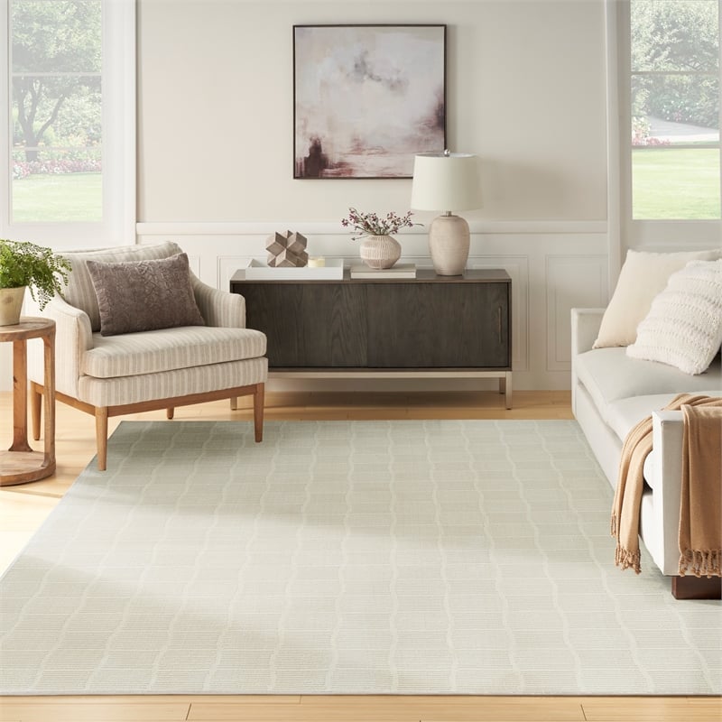 Nourison Home Renewed 7' x 9' Polyester Ivory Area Rug