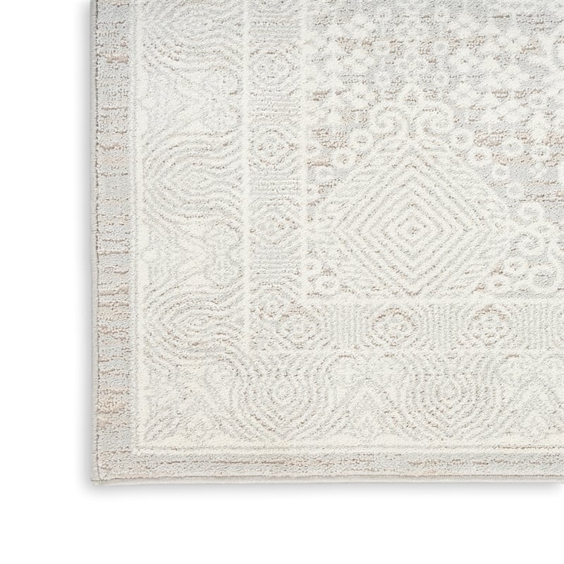 Nourison Home Renewed 8' x 10' Polyester Silver Ivory Area Rug