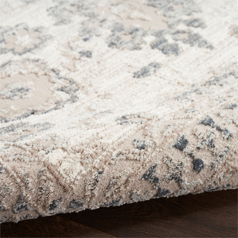 Nourison Home Renewed 6' x 9' Polyester Ivory Multicolor Area Rug