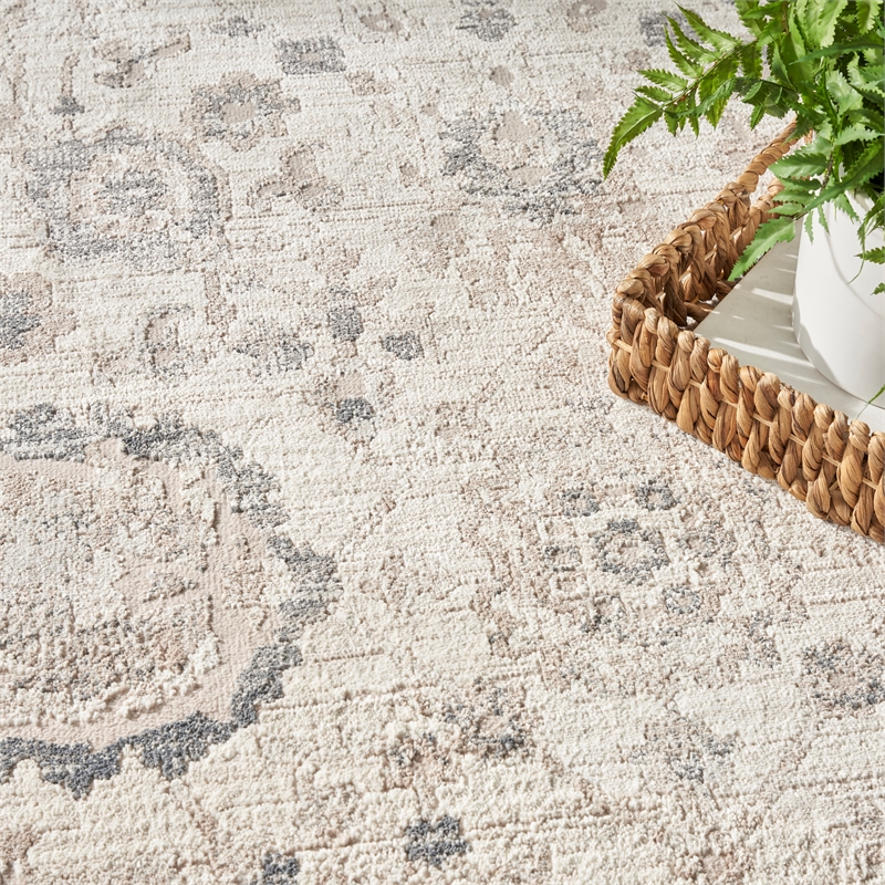 Nourison Home Renewed 8' x 10' Polyester Ivory Multicolor Area Rug