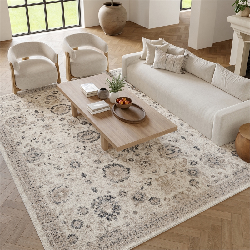 Nourison Home Renewed 8' x 10' Polyester Ivory Multicolor Area Rug