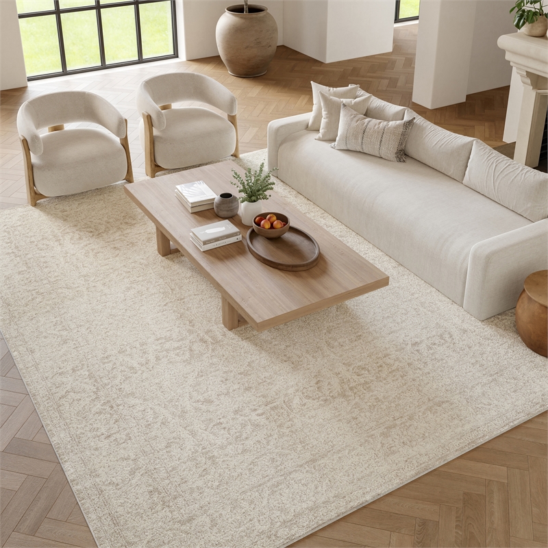 Nourison Home Renewed 8' x 10' Polyester Ivory Beige Area Rug