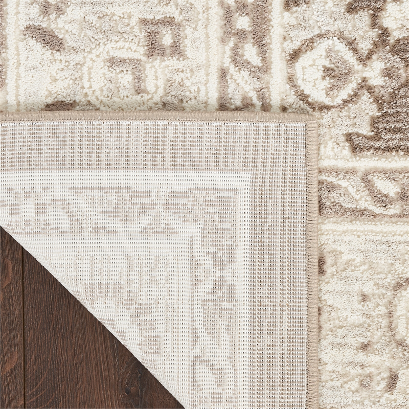 Nourison Home Renewed 6' x 9' Polyester Ivory Mocha Area Rug