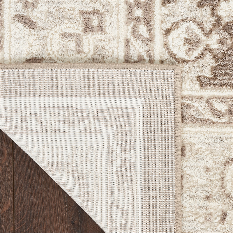 Nourison Home Renewed 8' x 10' Polyester Ivory Mocha Area Rug