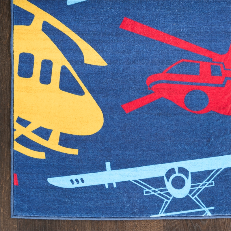nourison home imagination 7' x 9' polyesternavy multicolor area rug