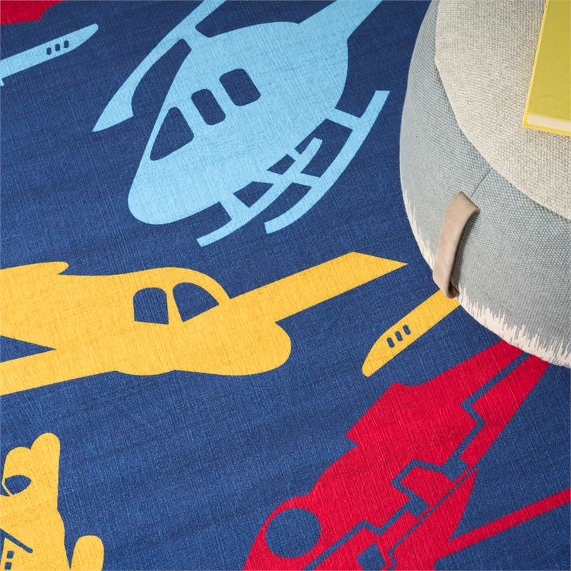 nourison home imagination 7' x 9' polyesternavy multicolor area rug