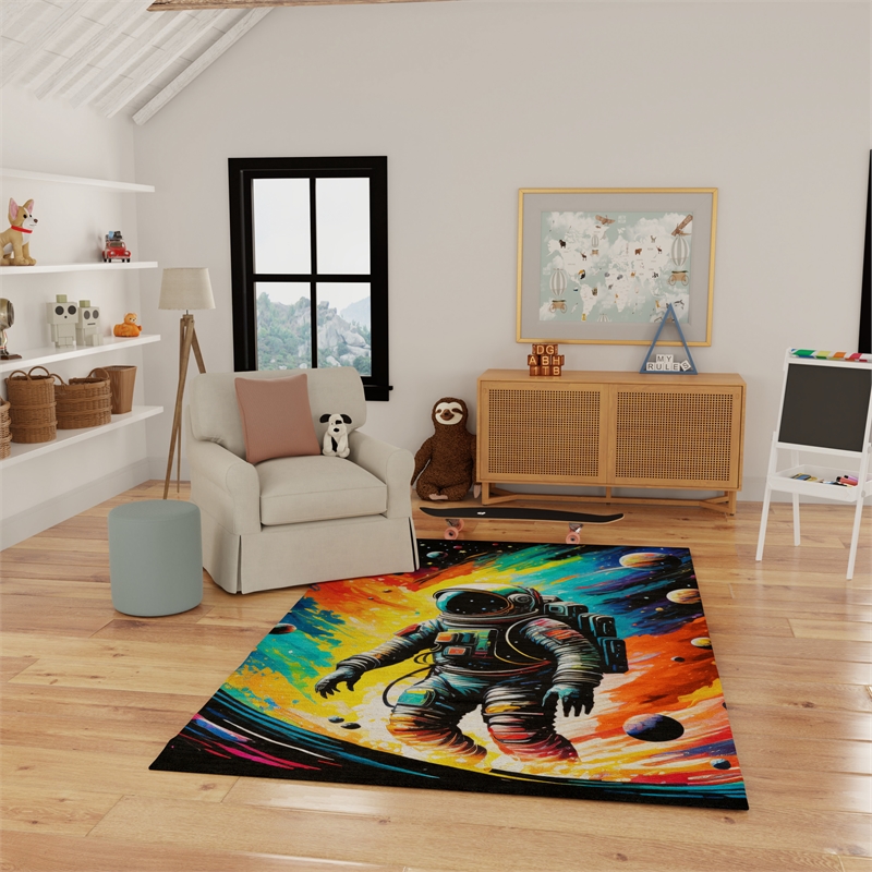 nourison home imagination 7' x 9' polyester multicolor area rug