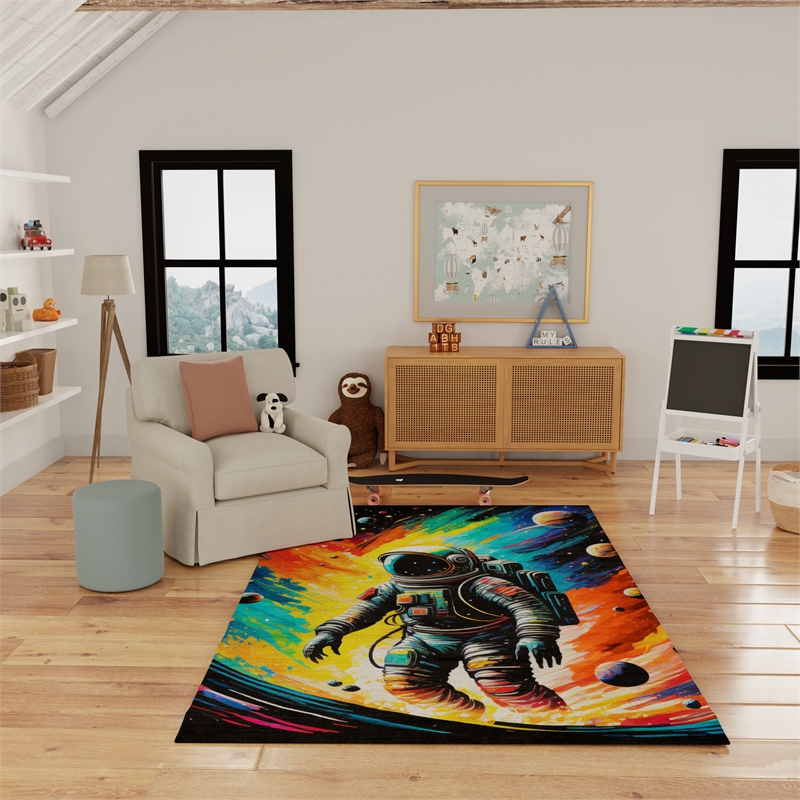 nourison home imagination 7' x 9' polyester multicolor area rug