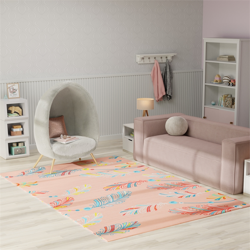 Nourison Home Imagination 7' x 9' Polyester Pink Multicolor Area Rug