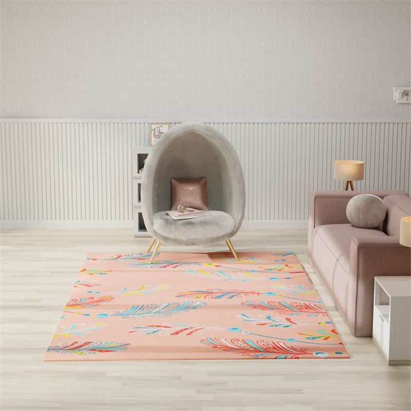 Nourison Home Imagination 7' x 9' Polyester Pink Multicolor Area Rug