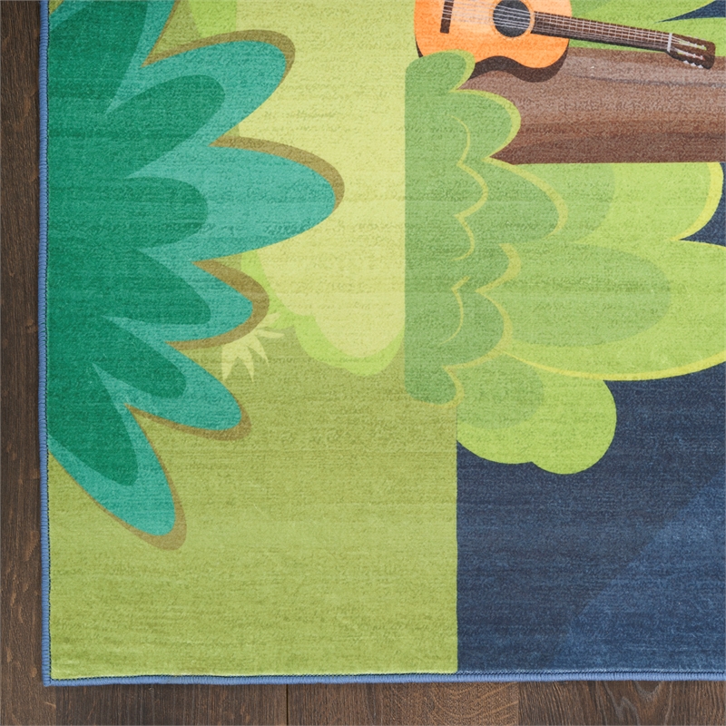 nourison home imagination 7' x 9' polyester navy multicolor area rug