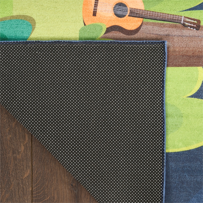 nourison home imagination 7' x 9' polyester navy multicolor area rug