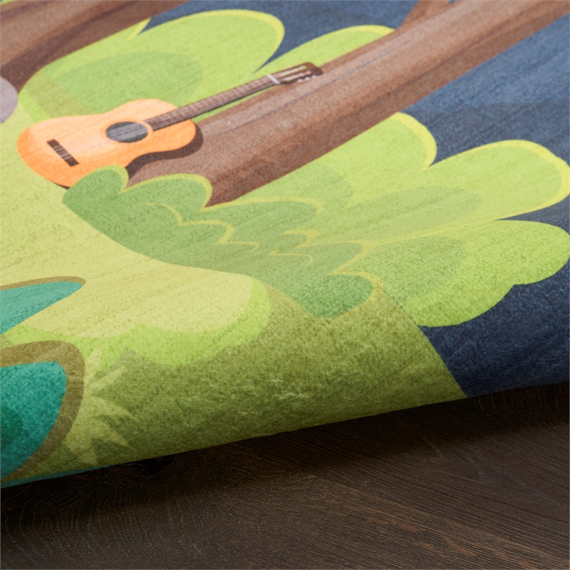 nourison home imagination 7' x 9' polyester navy multicolor area rug