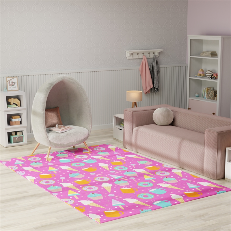 Nourison Home Imagination 7' x 9' Polyester Pink Multicolor Area Rug