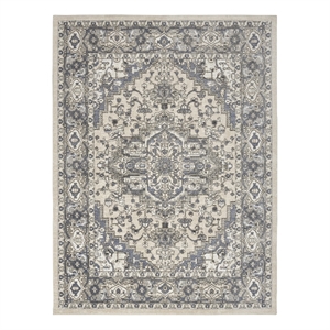 Nourison Home Concerto 6' x 9' Polyester Ivory Blue  Area Rug