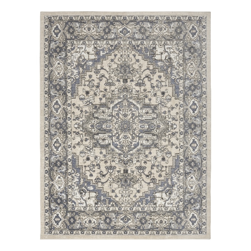 Nourison Home Concerto 7' x 10' Polyester Ivory Blue  Area Rug