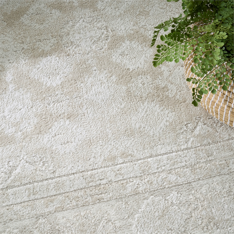 Nourison Home Dekor 5' x 7' PolyesterIvory Beige Area Rug