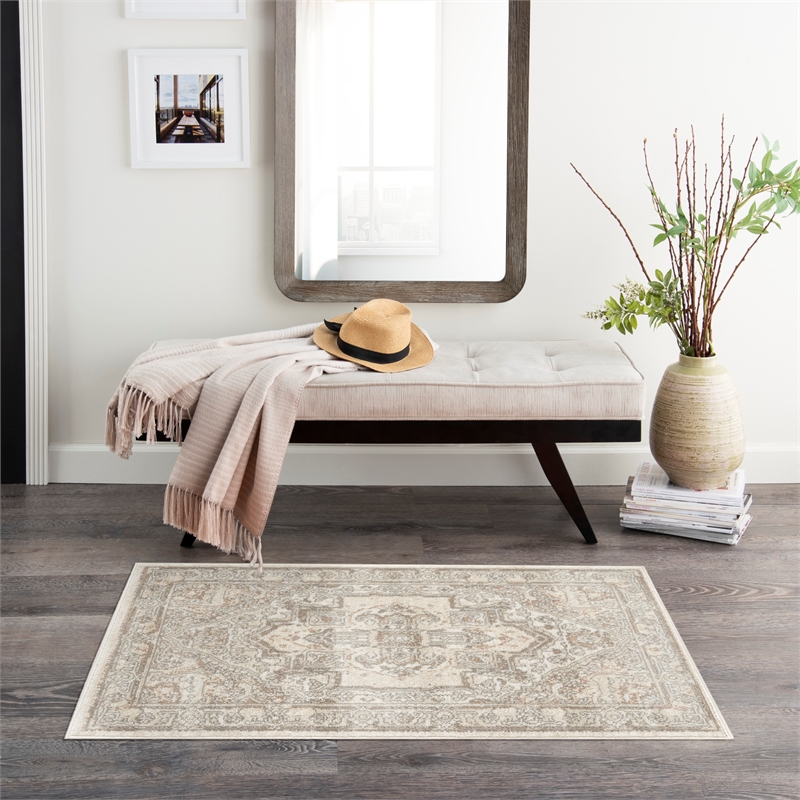 Nourison Home Concerto 2' x 4' Fabric Beige Area Rug