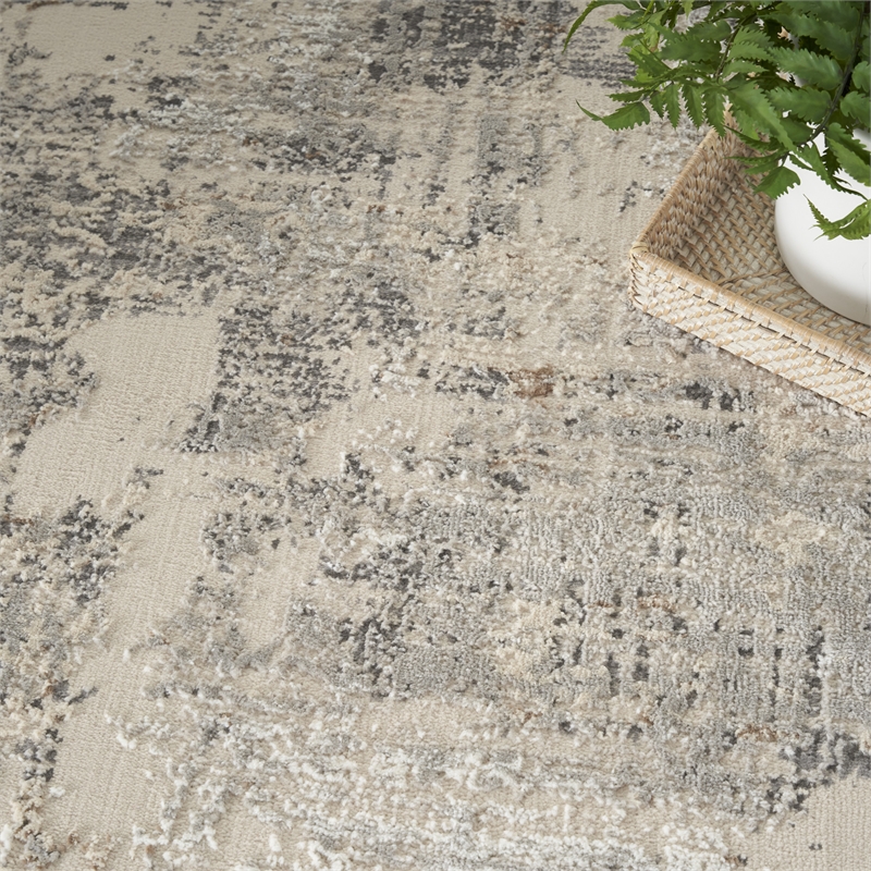 Nourison Home Eco-Friendly 10' x 14' Polyester Beige Grey Area Rug