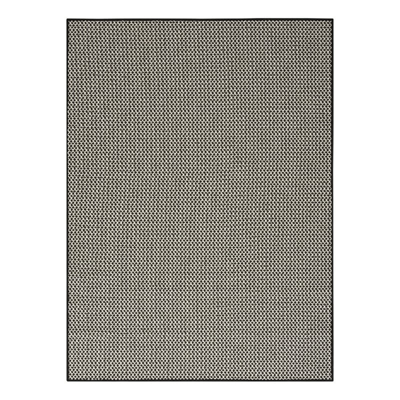 Nourison Home Courtyard 6' x 9' Fabric Black White Area Rug