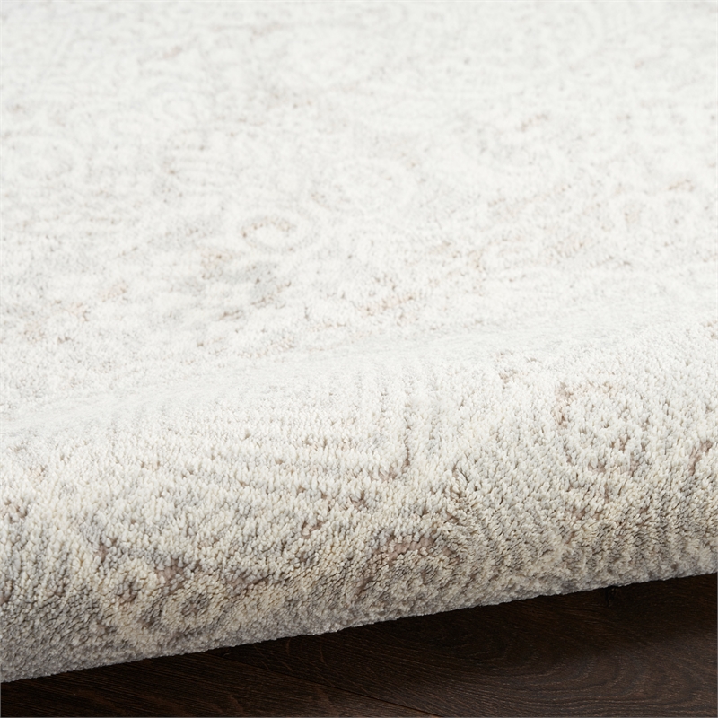 Nourison Home Renewed 9' x 12' Polyester Silver Ivory Area Rug