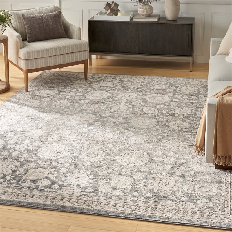 Nourison Home Renewed 6' x 9' Polyester Charcoal Area Rug