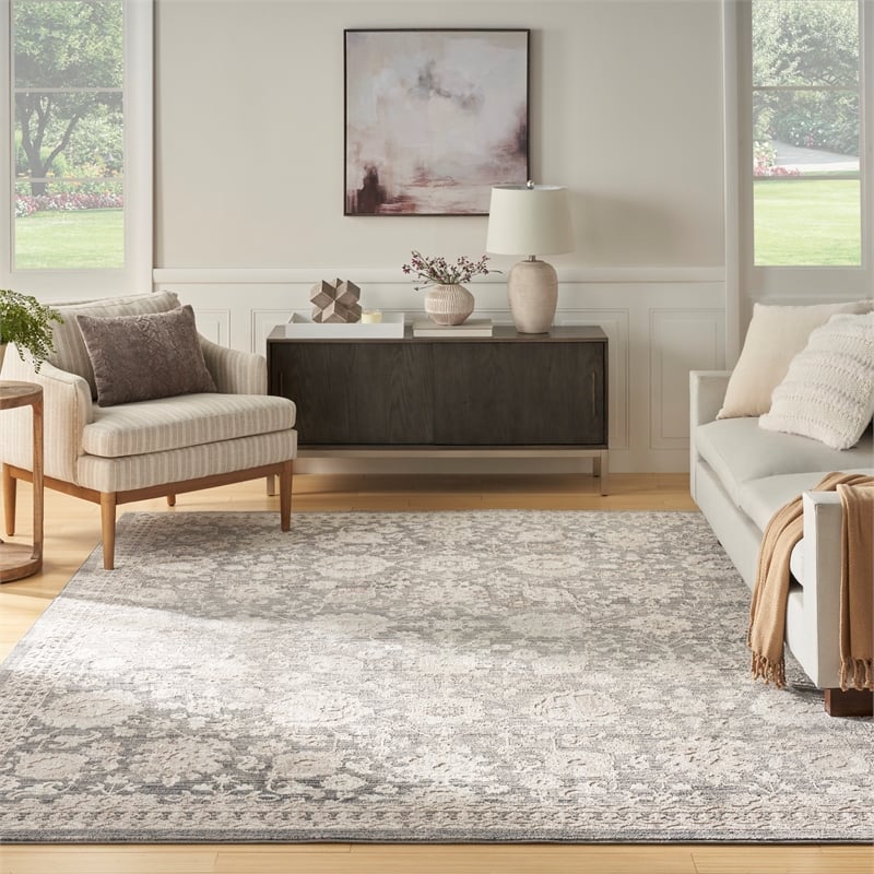 Nourison Home Renewed 6' x 9' Polyester Charcoal Area Rug