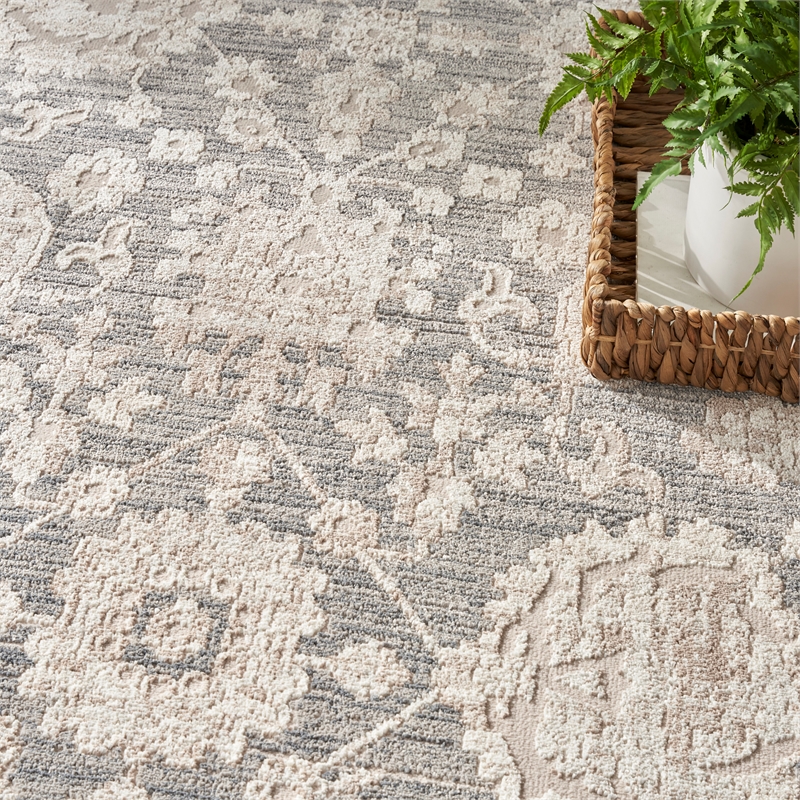 Nourison Home Renewed 9' x 12' Polyester Charcoal Area Rug