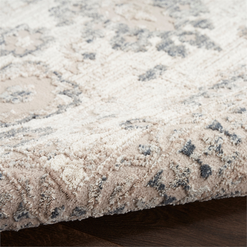 Nourison Home Renewed 9' x 12' Polyester Ivory Multicolor Area Rug