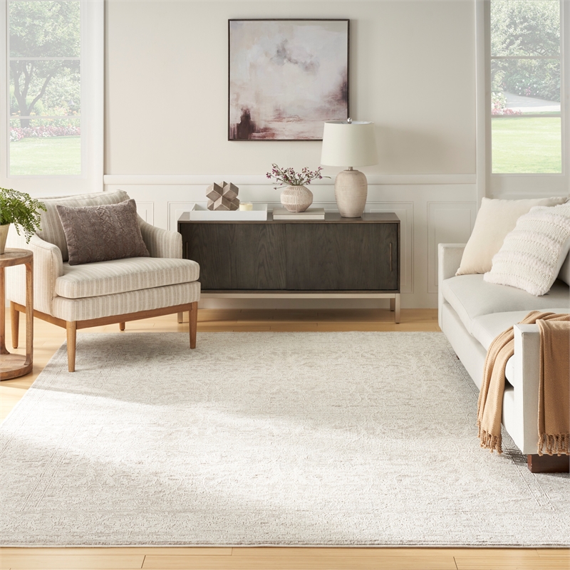 Nourison Home Renewed 6' x 9' Polyester Ivory Beige Area Rug