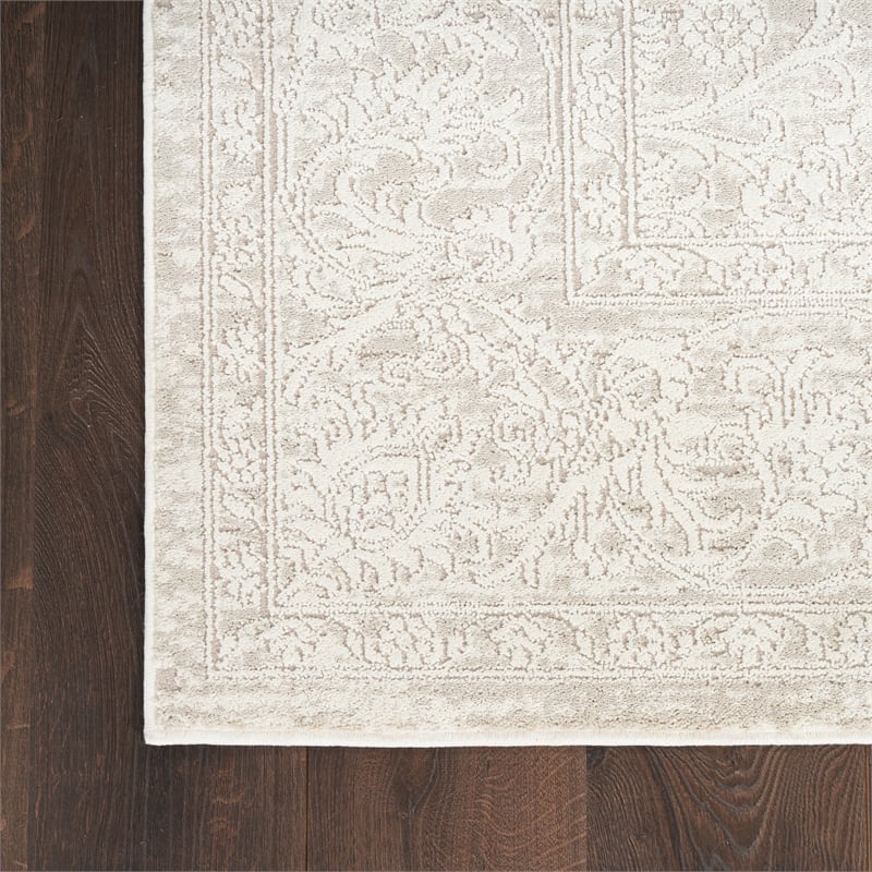 Nourison Home Renewed 9' x 12' Polyester Ivory Beige Area Rug