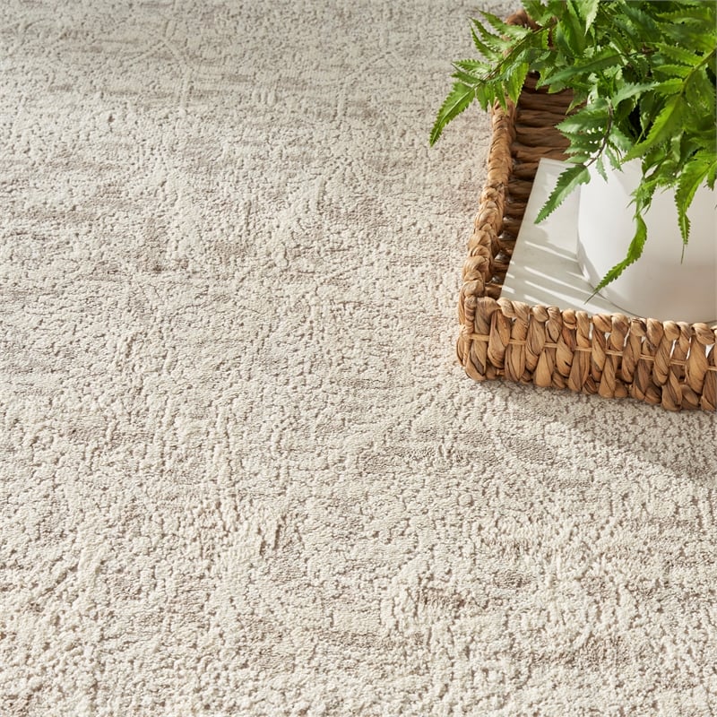 Nourison Home Renewed 9' x 12' Polyester Ivory Beige Area Rug