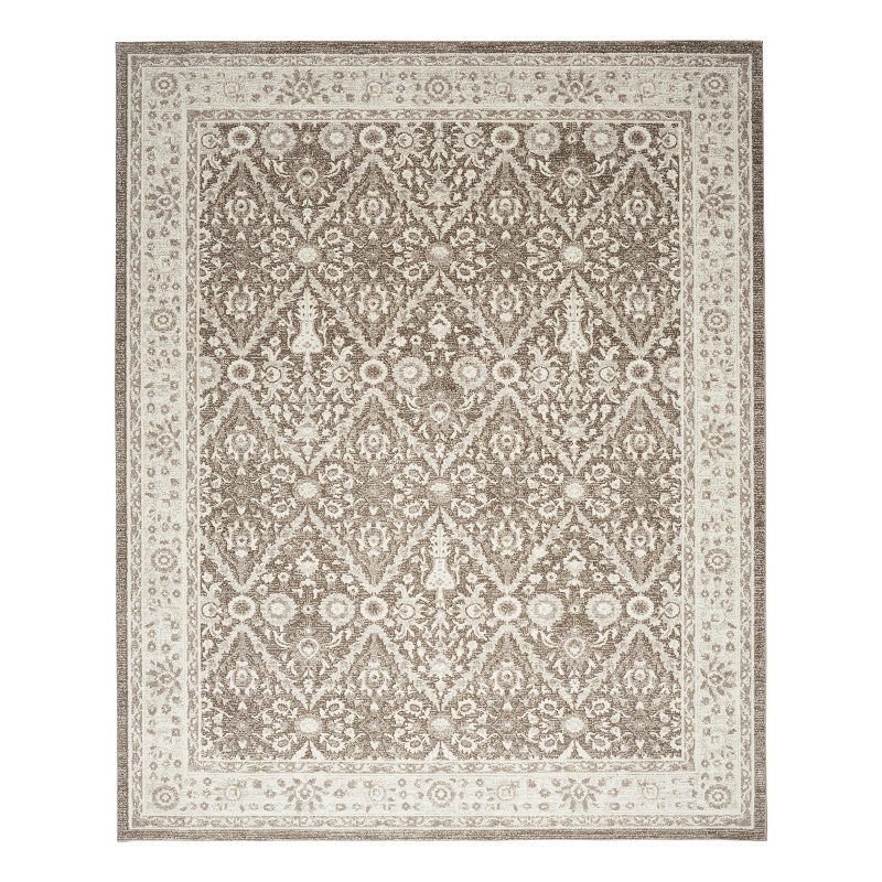 Nourison Home Renewed 9' x 12' Polyester Ivory Mocha Area Rug