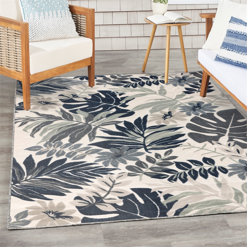 Nourison Suncoast 4' x 6' BLUE Tropical Rug