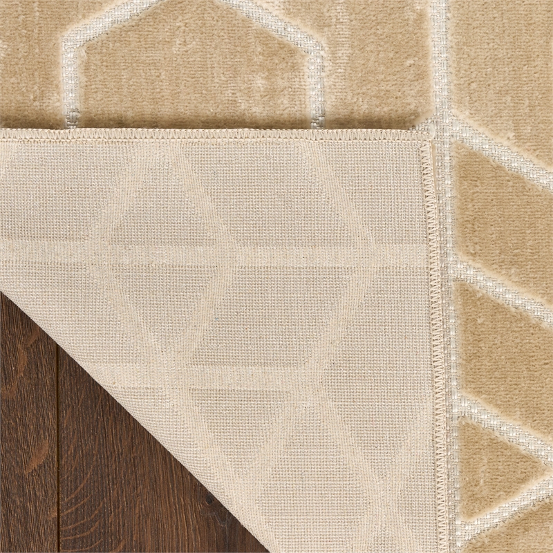 Nourison Washable Charm 5' x 7' Beige Ivory Modern Indoor Rug