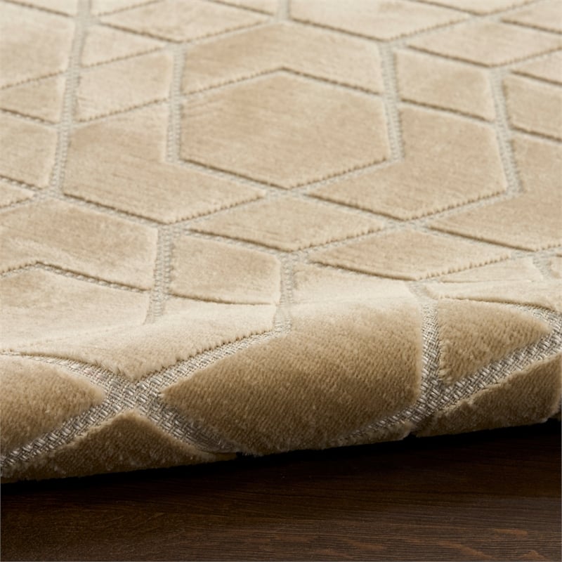 Nourison Washable Charm 2' x 3' Beige Ivory Modern Indoor Rug