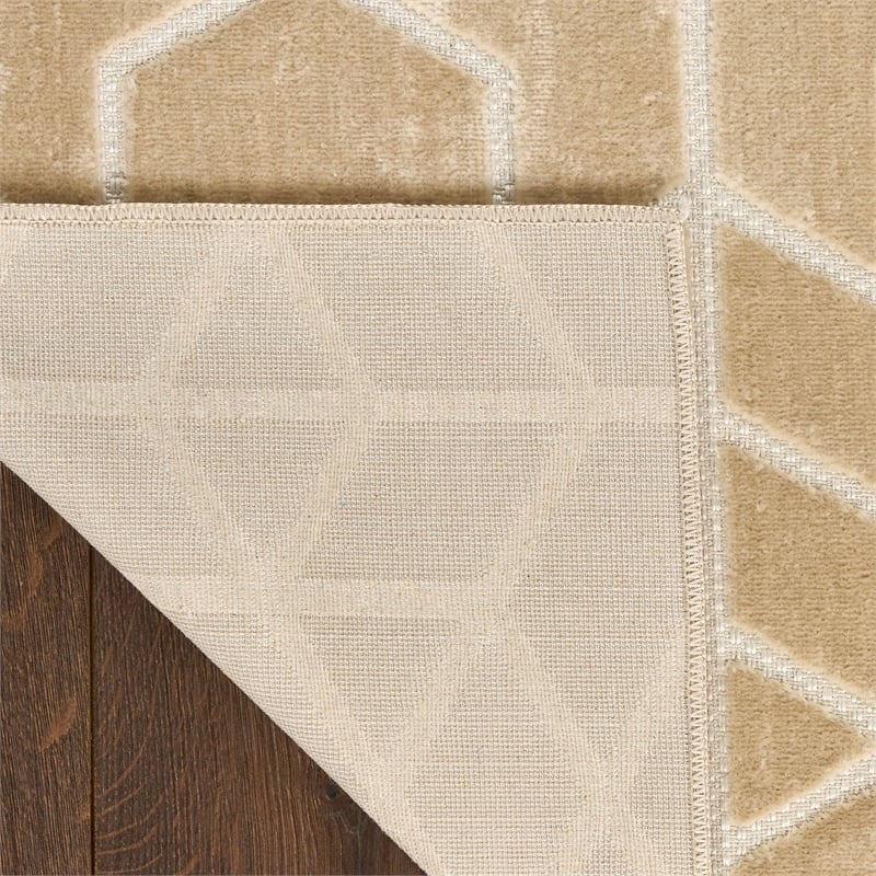 Nourison Washable Charm 3' x 5' Beige Ivory Modern Indoor Rug
