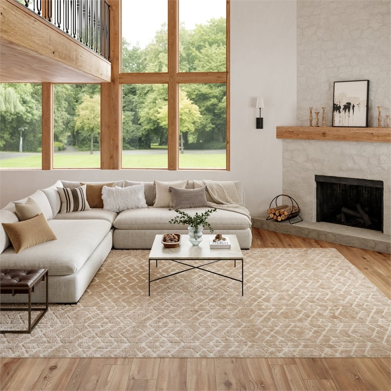 Nourison Washable Charm 8' x 10' Beige Ivory Modern Indoor Rug