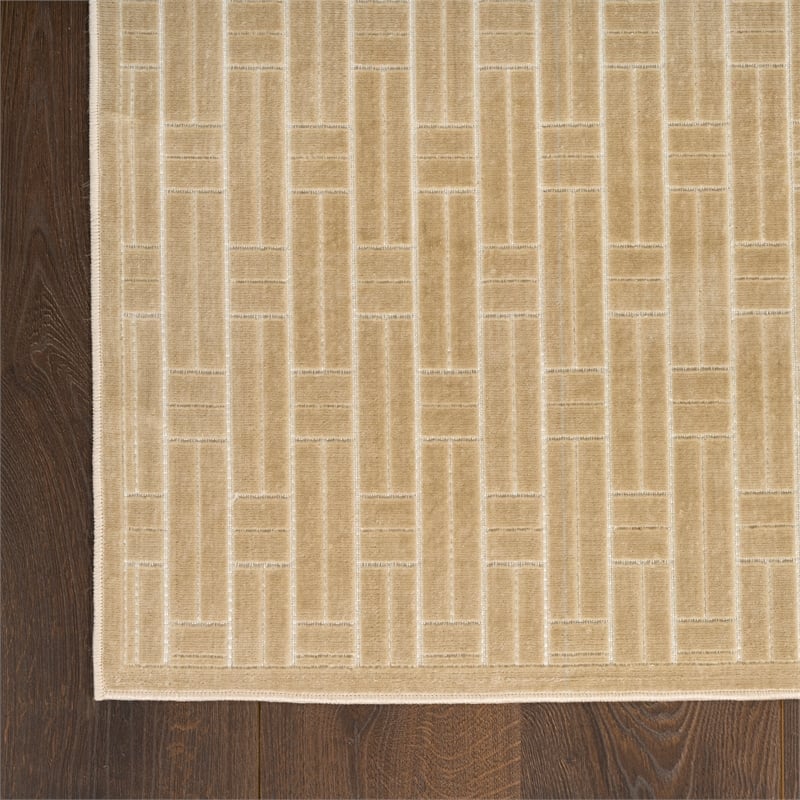 Nourison Washable Charm 5' x 7' Beige Ivory Modern Indoor Rug