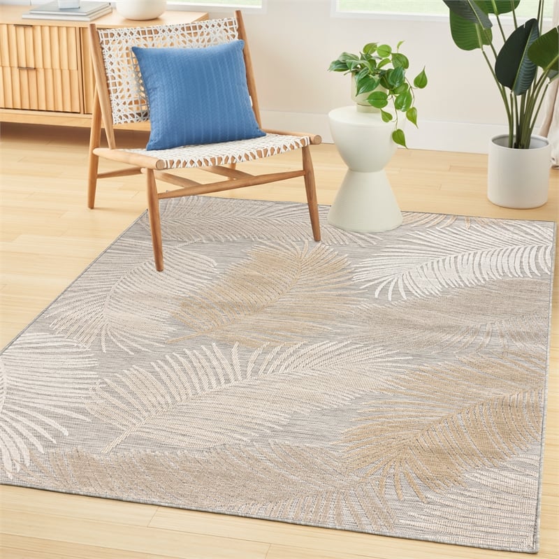 Nourison Suncoast 4' x 6' GREY Tropical Rug