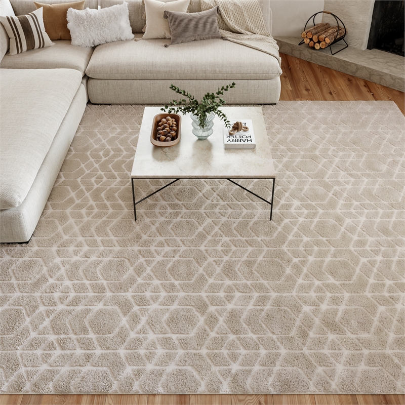 Nourison Washable Charm 9' x 12' Silver Ivory Modern Indoor Rug