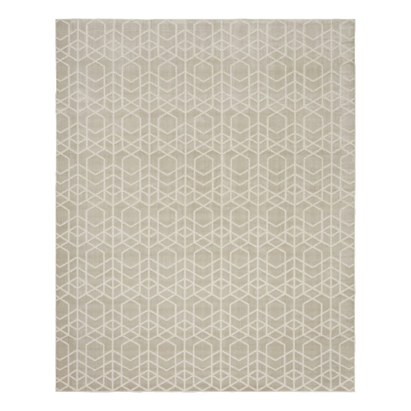 Nourison Washable Charm 9' x 12' Silver Ivory Modern Indoor Rug