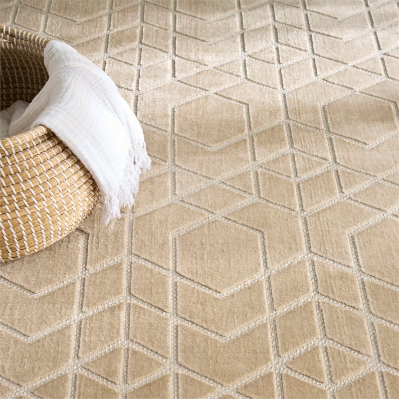 Nourison Washable Charm 9' x 12' Beige Ivory Modern Indoor Rug