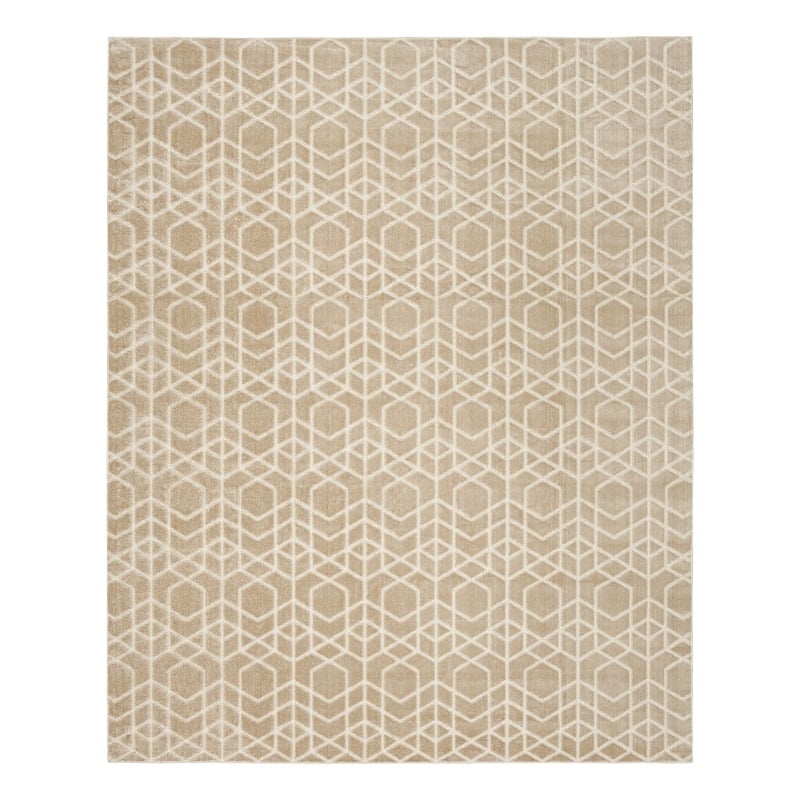 Nourison Washable Charm 9' x 12' Beige Ivory Modern Indoor Rug