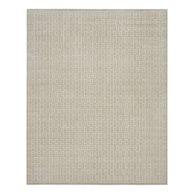 Nourison Washable Charm 9' x 12' Silver Ivory Modern Indoor Rug
