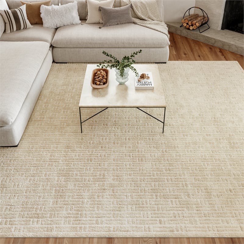 Nourison Washable Charm 9' x 12' Ivory Modern Indoor Rug