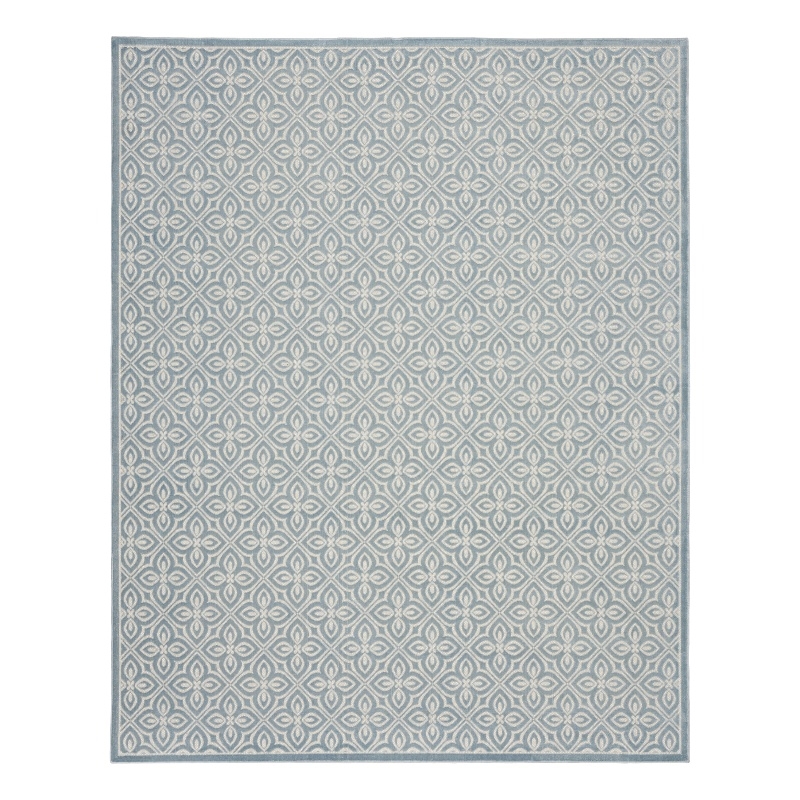 Nourison Washable Charm 9' x 12' Blue Ivory Contemporary Indoor Rug