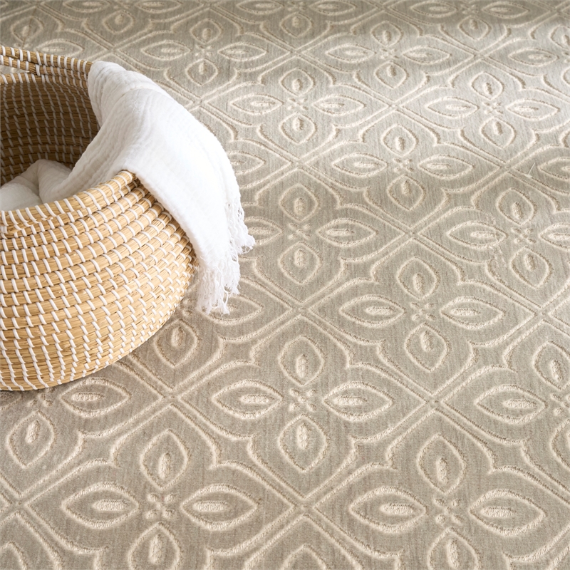 Nourison Washable Charm 9' x 12' Silver Ivory Contemporary Indoor Rug