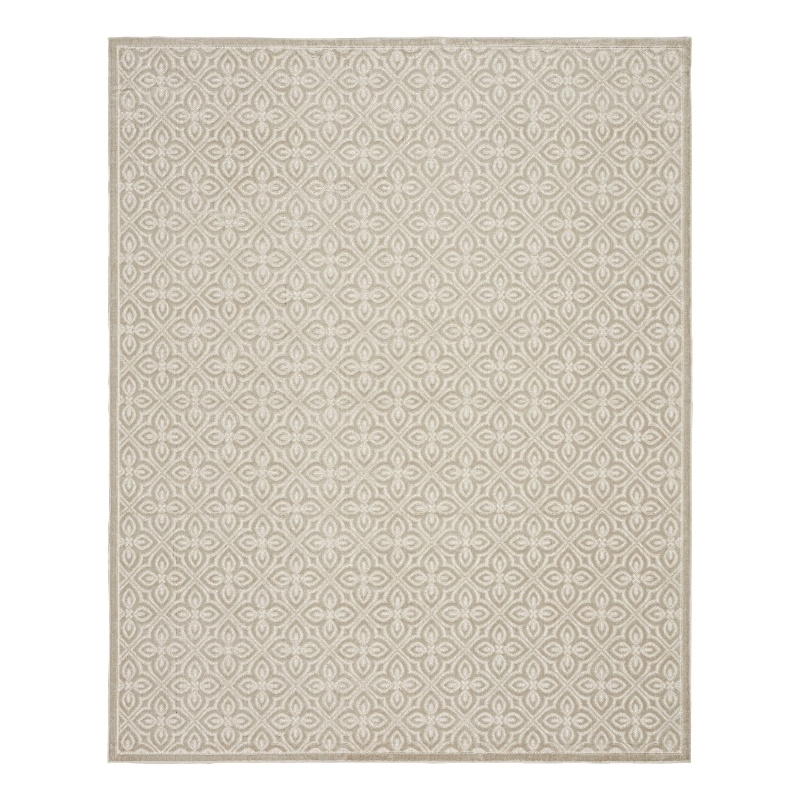 Nourison Washable Charm 9' x 12' Silver Ivory Contemporary Indoor Rug